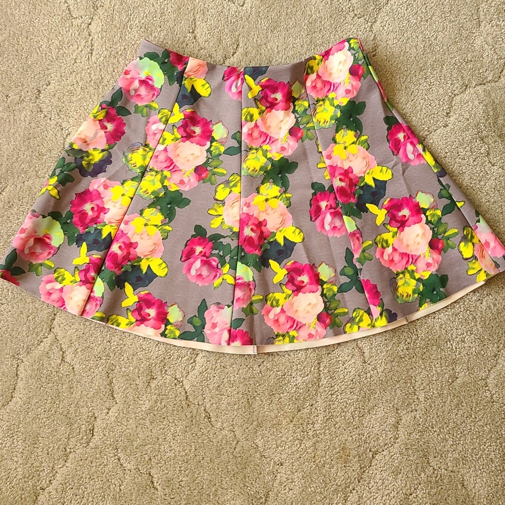 H&M Floral Mini Skater Skirt